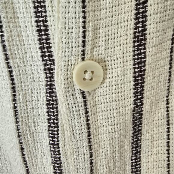 Men's Casual Textured Cotton Button Down Cabana Shirt Resort Wear Tropical Beach - Picture 4 of 7